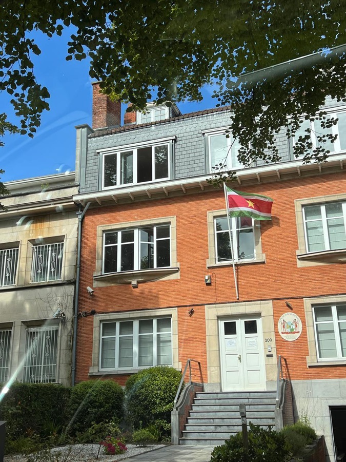 De Surinaamse ambassade staat in Brussel aan de Franklin Rooseveltlaan.