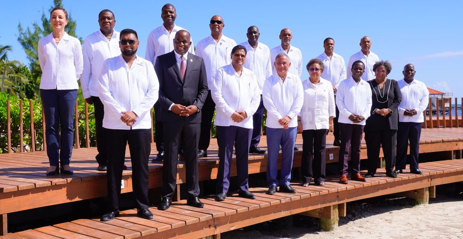Several of the Heads of Government of CARICOM (Photo courtesy of the Office of the President)