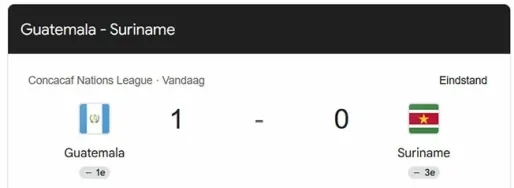 Suriname verliest dramatisch tegen Guatemala; plaats kwartfinale nation league op het spel
