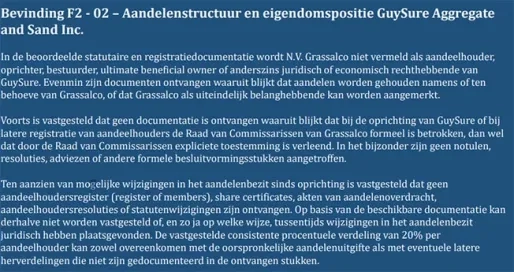 Grassalco juridisch geen eigenaar, maar investeerde wel US$ 9 miljoen in GuySure