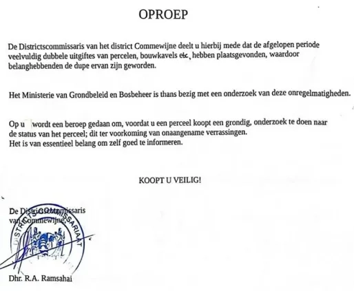 Somohardjo: Grondfraudeonderzoek loopt op volle kracht