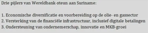 Wereldbank vergroot steun aan Suriname: focus op economie, mijnbouw en betaalinfrastructuur